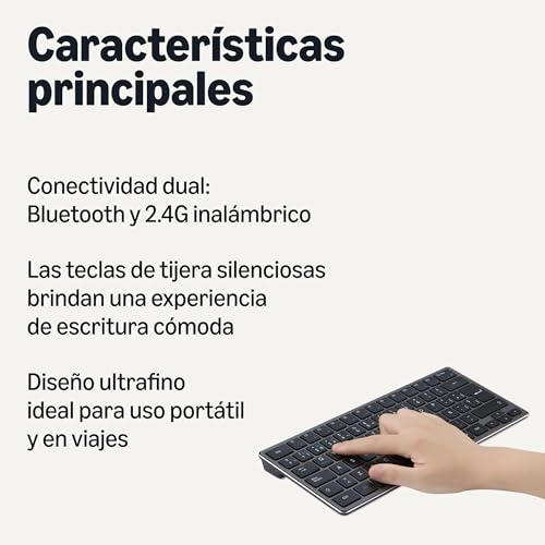Teclado inalámbrico compatible con MacOS, portátil PC, tablet y smartphone 2
