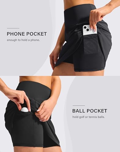 SANTINY 16'' Skorts for Woman with 4 Side Pockets High Waisted Stretch Pickleball Athletic Skirts Casual Tennis Golf Skirts - Image 5