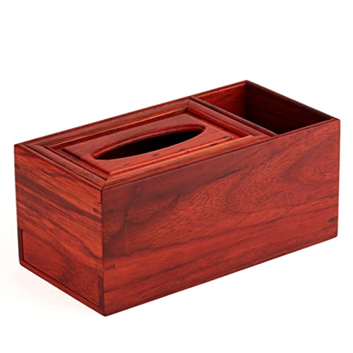 SJYDQ Caja de Papel Estilo Chino Caja de Tejido de Madera sólida con Incrustaciones Oficina de la Sala de Estar de la decoración del hogar (Color : A, Size : 26.5 * 13.5 * 11.5cm)