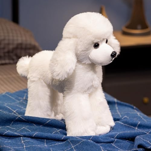champracer Kuscheltier Teddy Pudel Plüschtier Kuscheltier Hund Simuliertes Tier Hund Plüschtier Plüschhund Puppe Stofftier Hund Geschenke für Jungen Mädchen (20cm,Weiß)