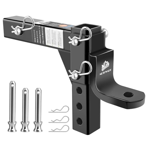 METOWARE Adjustable Trailer Hitch Ball Mount, 9-1/2" Drop and 8-1/4"