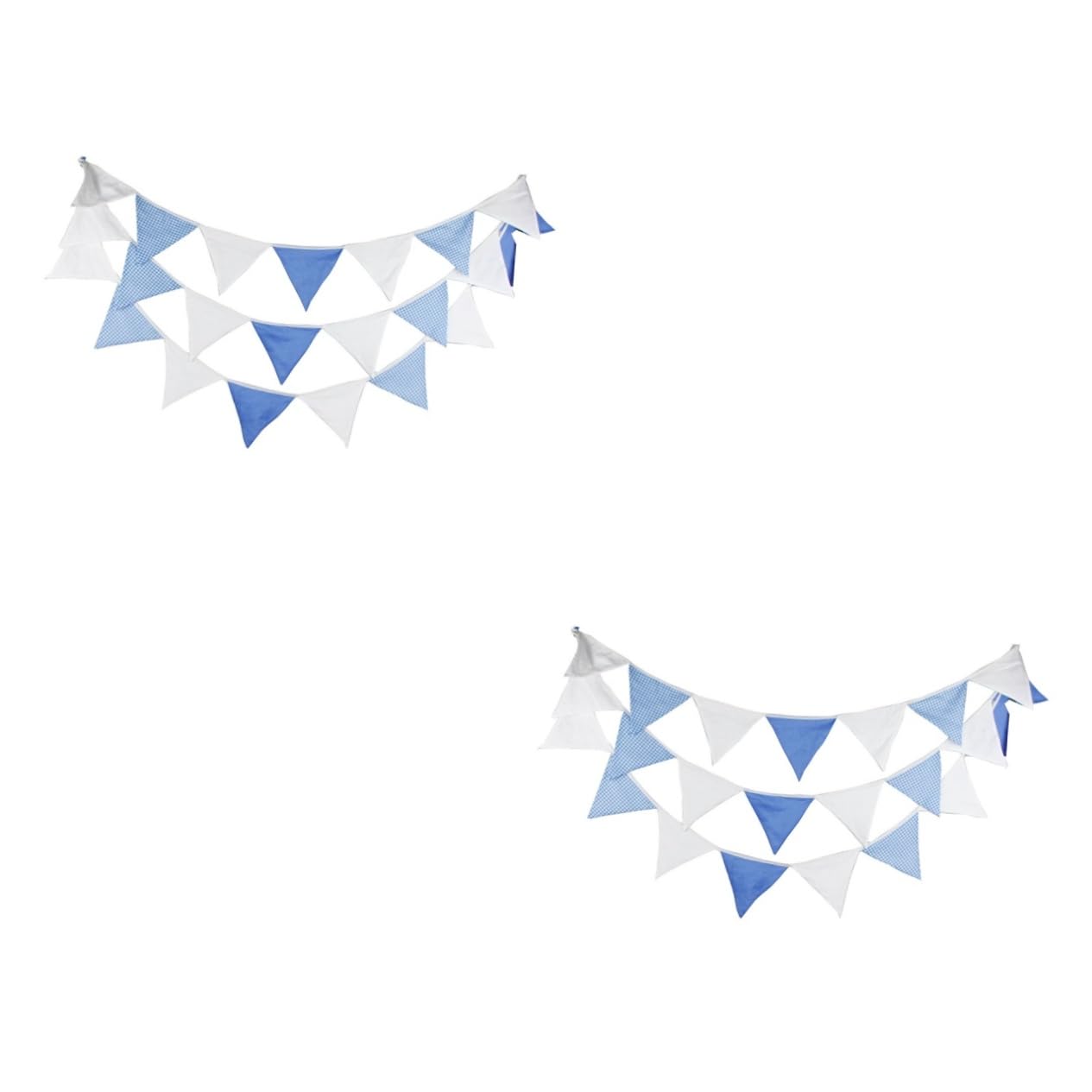 2stücke Baumwoll-dreiecksflaggen-girlande Blau Hochzeiten Geburtstagsfeiern Und Festivals Deko Für Kindergeburtstage Und Festliche Anlässe