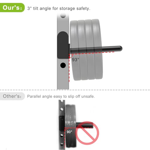 Image of Kipika Weight Plate Holder for 2x2 and 3x3 Power Rack - Attachment for Storage - Fits Standard 1-inch or Olympic 2-inch Plates - Set of 2