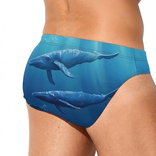 Blue Whale Mens Swim Briefs Quick Dry Swim Trunk Bikini Underwear Swimsuit3