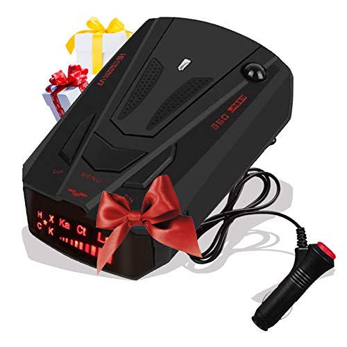 Laser Radar Detector for Cars,Voice Prompt Speed, Vehicle Speed Alarm System,LED Display,City/Highway Mode,Auto 360 Degree Detection for Cars (Black)