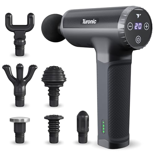 30% off - Turonic Professional Handheld Massage Gun - Deep Tissue Percussion Massager, 20 Speeds, 7 Heads,...