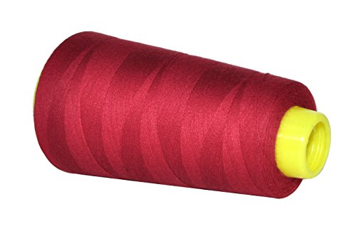 Image of Mandala Crafts Maroon Thread Cones for Machine and Hand Quilting - 2400 Yds 50 WT Multiple Purpose Mercerized 100% Cotton Threads for Sewing Machine Serger Embroidery