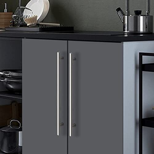 Image of Probrico 10 Pack 12-3 /5 Inch(320mm) Hole Centers Cabinet Pulls Satin Nickel Euro T Bar Kitchen Handles Stainless Steel Kitchen Cabinet Hardware Dresser Drawer Handles