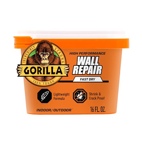 Gorilla Heavy Duty Wall Repair Spackling + Primer, 16 Ounce Tub,White