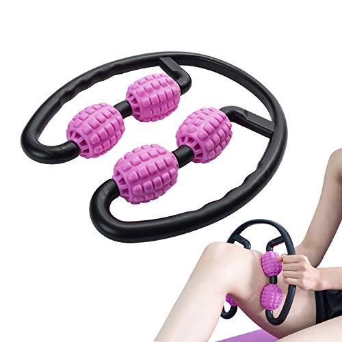 JEEZAO Rodillo para Terapia de Masaje para Muslos, Becerro, Piernas, Cuello, Brazo,Glúteos, Anillo Pilates,Perder Peso, La Quema de Grasa,Aflojar los Músculos (Rosado)