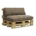 Palettenkissen Palettensofa Cord Set Outdoor Sitzkissen Palettenauflage (Mocca, Set 1+1)