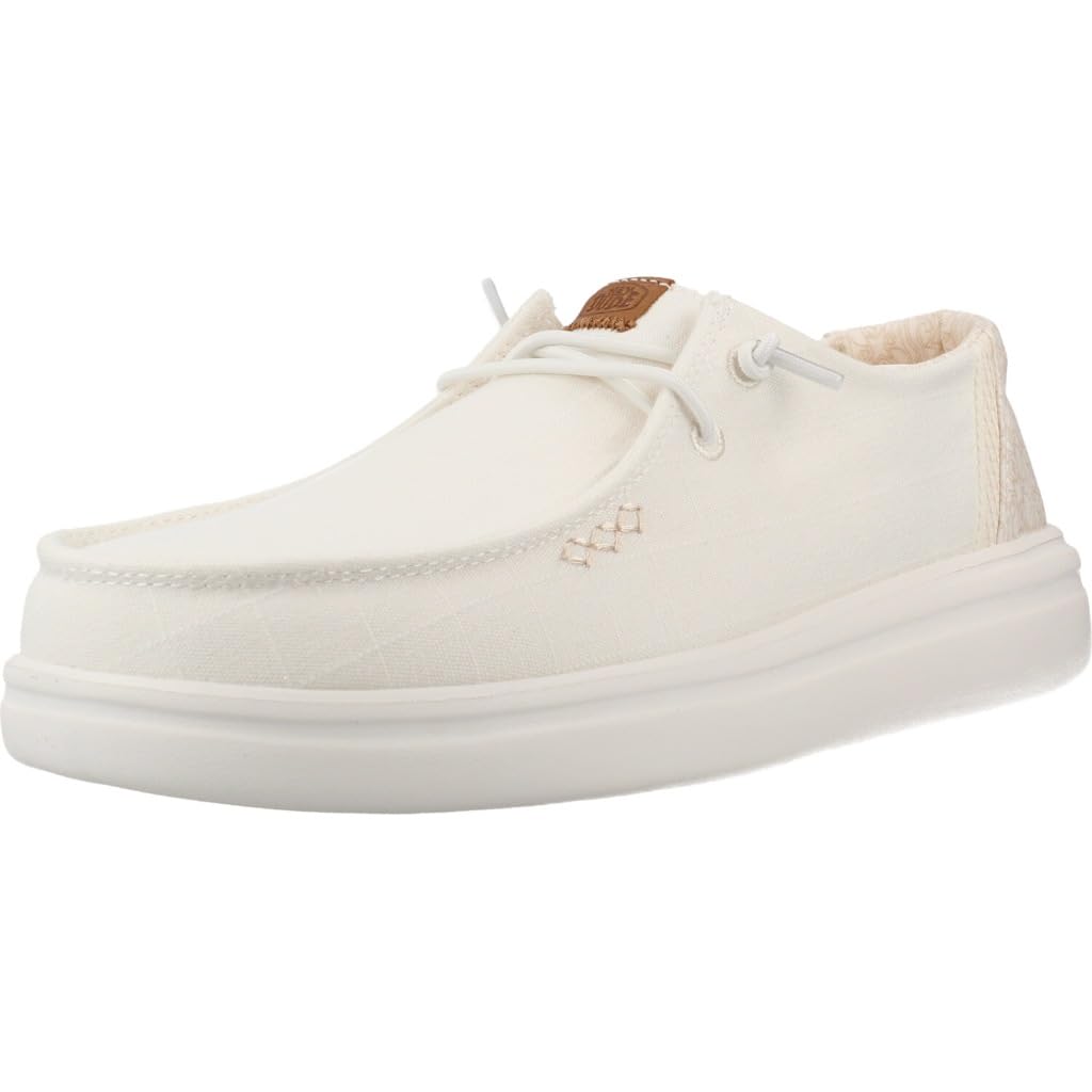 HEYDUDE Wendy Rise Chambray Grid Mocassini Donna, Bianco - 45274-1WQ