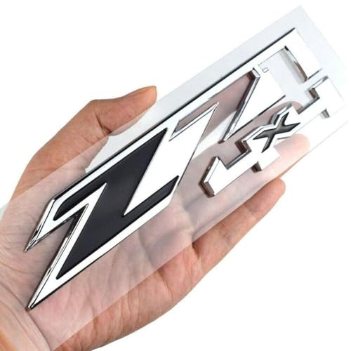 Image of 2Pack Z71 4x4 Emblems Badges Replacement for Chevy Silverado Sierra Tahoe Suburban 1500 2500hd 3500hd Decal (Chrome Black), EI-SilveCutom#2