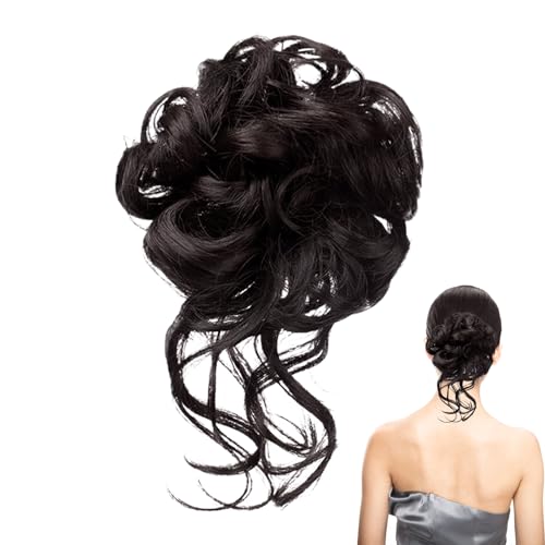 Extensiones de moño para mujer, ondulado, rizado, para mujer, estilo de volumen, con pinza para coleta, postizo para niñas, novias, novias
