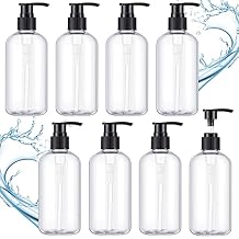 8 Pcs Plastic Pump Bottles Empty Lotion Bottle with Pump Refillable Dish Soap Dispenser Portable Hand Soap Dispenser Shampoo Lotion Container for Oil Liquid SoapClear,8.5 oz