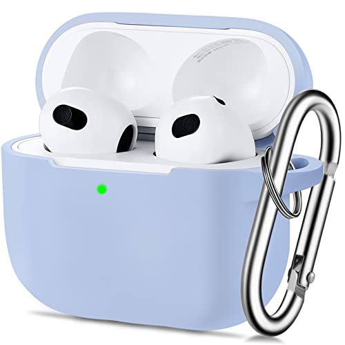 Best MHYALUDO AirPods 3 Case Cover, Soft Silicone Protective Case Skin for Airpods 3rd Generation 2021 Charging Case with Keychain,Front LED Visible-Sky Blue Cheap MHYALUDO AirPods 3 Case Cover, Soft Silicone Protective Case Skin for Airpods 3rd Generation 2021 Charging Case with Keychain,Front LED Visible-Sky Blue