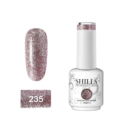 Image of SHILLS PROFESSIONAL UV /LED Soak Off Gel Polish (Gel Nail Polish) Nail Art Nail Polish Color Shade 235, Glossy Finish, 15ml