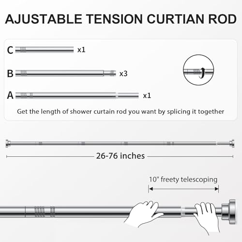 Ausemku YQ-A-A76Y Shower Curtain Rod Tension thumb #4