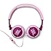 JBL Junior 320 - Wired on-Ear Kids Headphones Safe Sound (<85dB), Built-in mic, Fit for Kids and Customizable with Included Stickers (Purple)