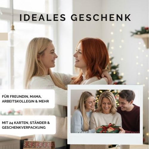 マインドフルネスアドベントカレンダー 2025 女性用 大人のための24枚の肯定カード モチベーションを高めることわざのクリスマスカ