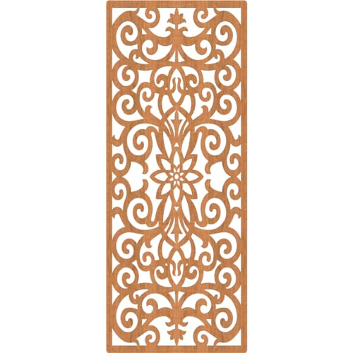 Image of Buel Decorative Pierced Fretwork Wood Wall Panels, 25 3 /8 inchW x 64 3 /8 inchH x 1 /4 inchT, Cherry