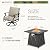 MIXPATIO Patio Furniture Set with Fire Pit Table, 5 Pcs Metal Outdoor Conversation Set, 4 Swivel Chairs with 5.75" Extra Thick Cushion and 28" Fire Pit Table for Backyard Deck, Beige
