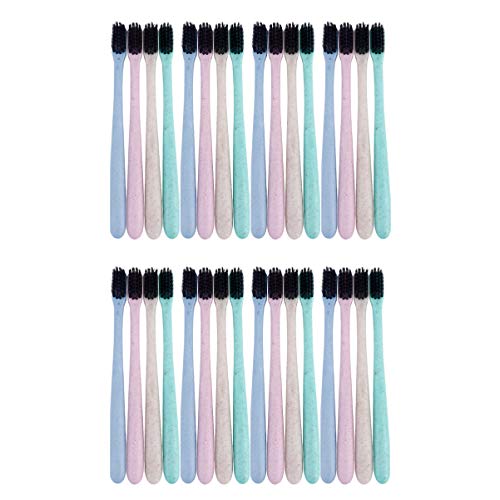 ARTIBETTER 100 Pcs Escovas de Dentes de Carvão Vegetal Biodegradável Natural Escova de Limpeza Oral