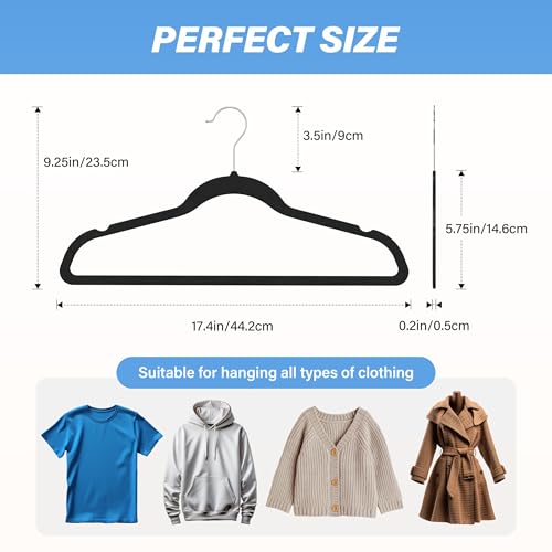 YSSOA-30-Pack-Velvet-Hangers-Space-Saving-Non-Slip-Flocked-Felt-Hangers-with-Shoulder-Notches-for-Coats-Pants-and-Dress-Clothes-Black