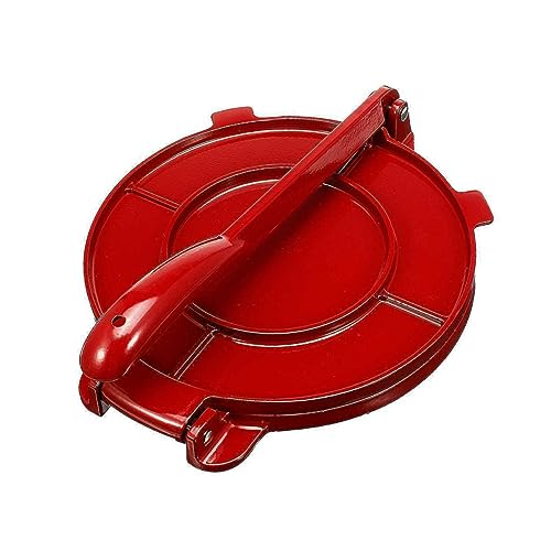 STOBAZA Dough Presser Tortilla Maker Machine Aluminum Press Flour Foldable Homemade Taco Press Flat Pie Press Pressing Burrito Tortilla Press Stainless Smasher Kitchen Red Aluminum Alloy