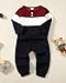 Renotemy 18-24 Months Toddler Boy Clothes Color Block Pullover Cotton Black Long Sweatpants Set Warm Sweatsuit Fall Clothing