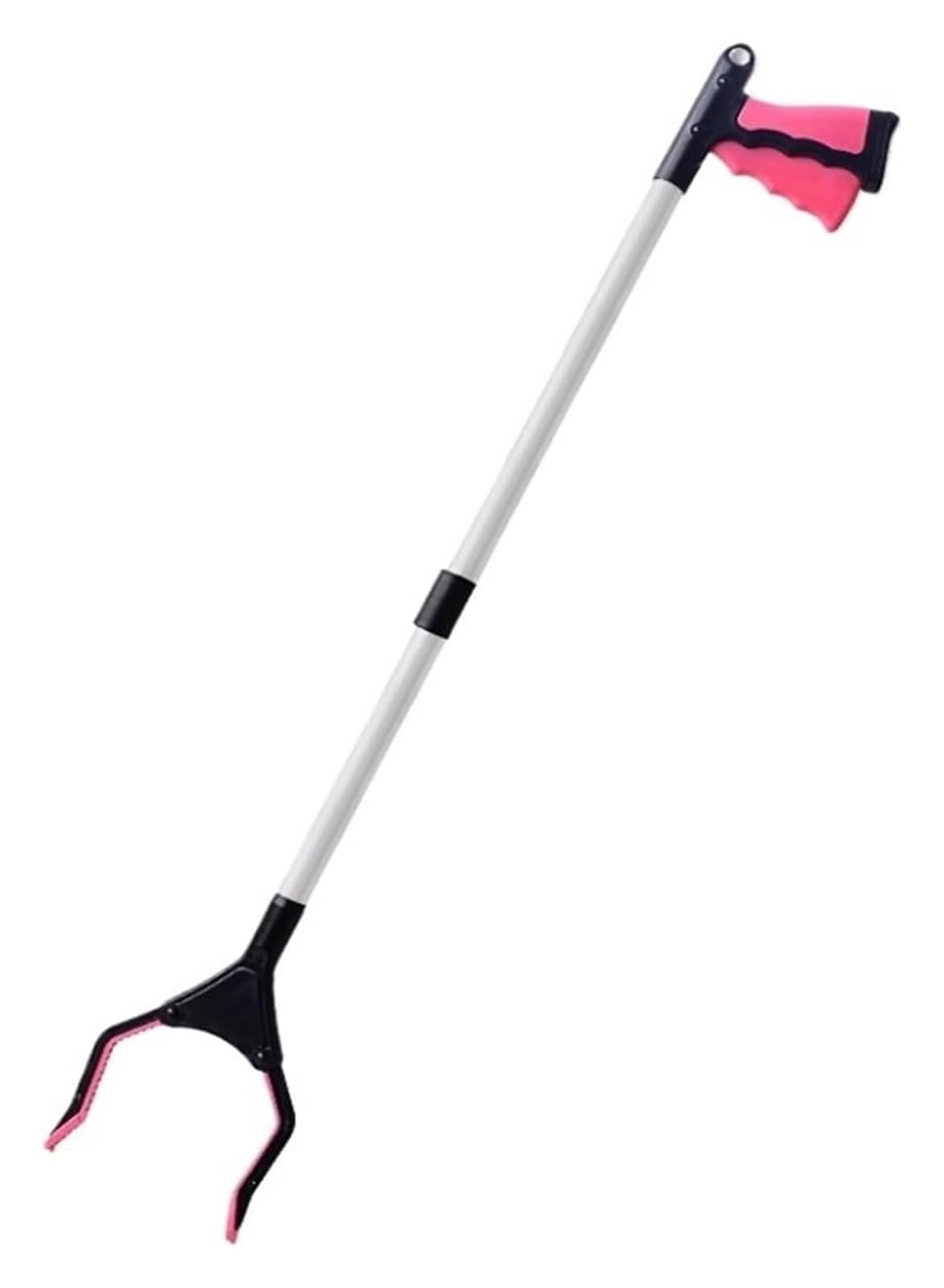 Pinza Recoge Objetos, Herramienta de Agarre, Palo de Recogida portátil de Acero con Agarre Fuerte for estantes de Tiendas(Light Red)