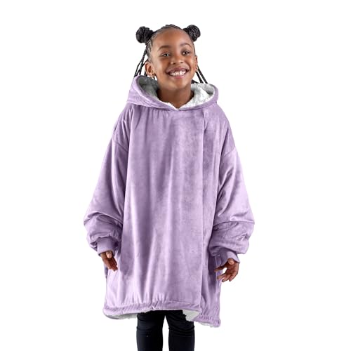 Image of Bare Home Wearable Blanket Hoodie - Soft Plush Sherpa - Warm and Cozy - Oversized Wearable Blanket