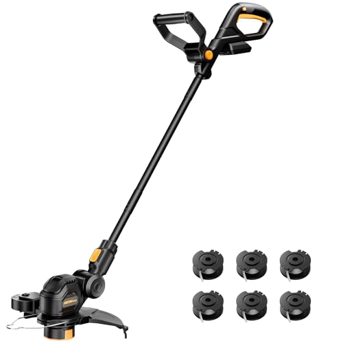 HEINPRO Cordless String Trimmer Compatible with Dewalt 20V MAX Battery, 12-Inch Electric Weed Wacker, Auto Line Feed, Weed Eater Battery Powered Grass Trimmer, w/ 6 Line Spools, Black(Tool Only)