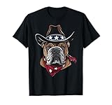 Bulldog anglais dans un chapeau de cowboy amoureux du bouledogue pour garçons et filles T-Shirt