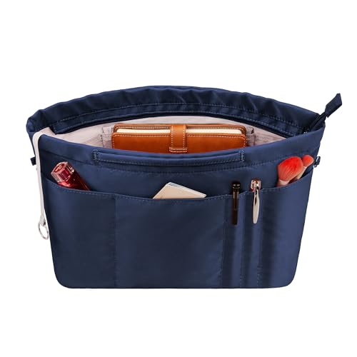 Vercord Purse Insert Organizers for Tote Handbag Bag in Bag with Zipper Liner Bag Organizer for Women 14 pockets