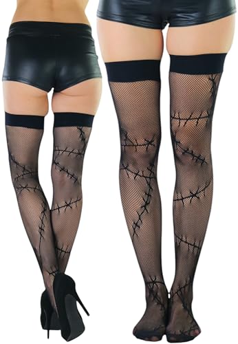 Image of ToBeInStyle Women's Bloody Stitches Scar Zombie Frankenstein Costume Tights Pantyhose Living Dead