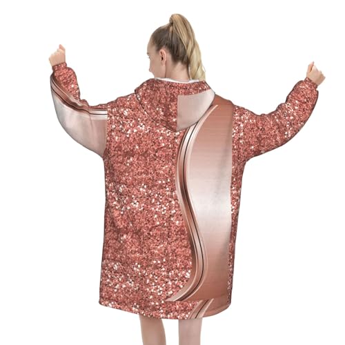 Sweat plaid à capuche rose doré le cadeau cocooning idéal - 3