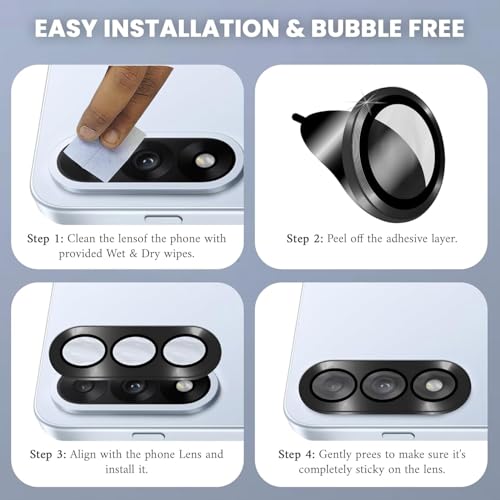 Image of HPTech Back Camera Lens Protector for OnePlus Nord 5 - Premium Tempered Glass, Anti-Scratch, Ultra-Clear, Bubble-Free Easy Installation (1 Pack)