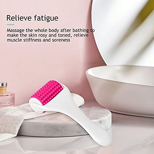 Fascia Muscle Roller, Itme Silicone Manual Cellulite Massager Beat Portable Fascia Roller For Muscles Relief, Neck, Arm, Leg, Back, Body Roller Deep Tissue Massage Stick Tools, I-Hotpink/White #TOP5