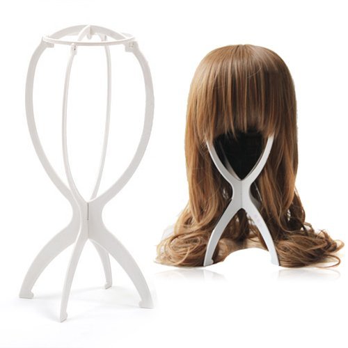 Sunwell Portable Wig Stand, Collapsible Durable Plastic Wig dryer, Wig Display Tool, 1 PCS Grey