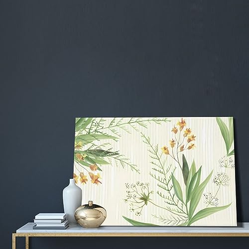 Toile murale moderne fleurs vertes jaunes décoration d'intérieur salon chambre 40x60