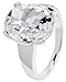 Produktbild Carlo Monti Damen-Ring 925 Sterling Silber rhodiniert, Zirkonia weiß oval in Krappenfassung Gr.54 JCM1055-111