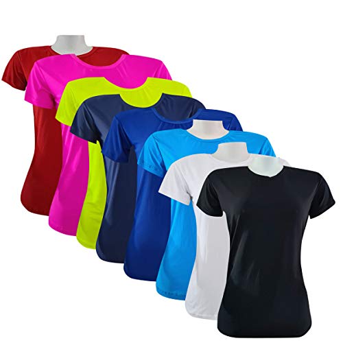 Camiseta DryFit Poliamida Feminina Para Treinar Malhar Azul (GG)