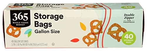365 By Whole Foods Market, Gallon Double Zipper Storage Bag, 40 Count #TOP24