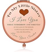Best Sister Birthday Gift from Sister Brother Frosted Compact Makeup Mirror for Sister Best Frien...