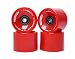 FREEDARE 70mm Longboard Wheels with ABEC-7 Bearings and Spacers(Red,Set of 4)