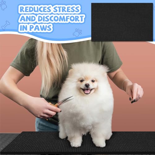 Nuanchu Extra Thick Grooming Table Mat Pad 36 x 24 x 0.24 Inches, Non-Slip PVC and Foam Pet Bathing Table Padded Mat for Grooming Pet Dogs Cat at Home(Black)