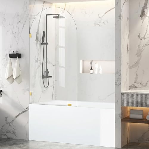 Frameless Bathtub Glass Shower Door, 34" W X 66.75" H