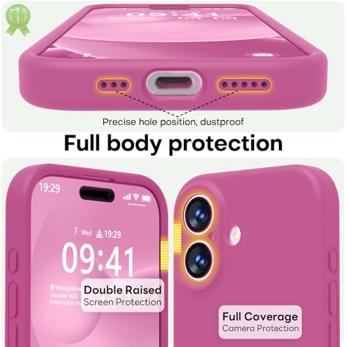 Image of LOVE 3000 Designed for iPhone 17 Case, Premium Silicone [Compatible with Magsafe][Soft Anti-Scratch Microfiber Lining] Shockproof Protective Phone Case for Men Women 6.3 inch, Pitaya