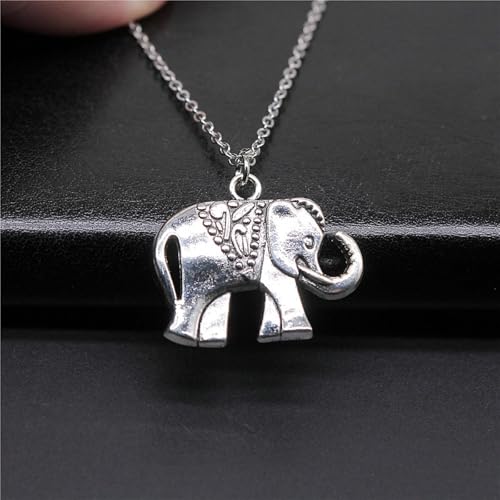 Collier éléphant antique argent léger pour peau sensible